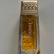 Personalised name engraving on a glass perfume bottle
